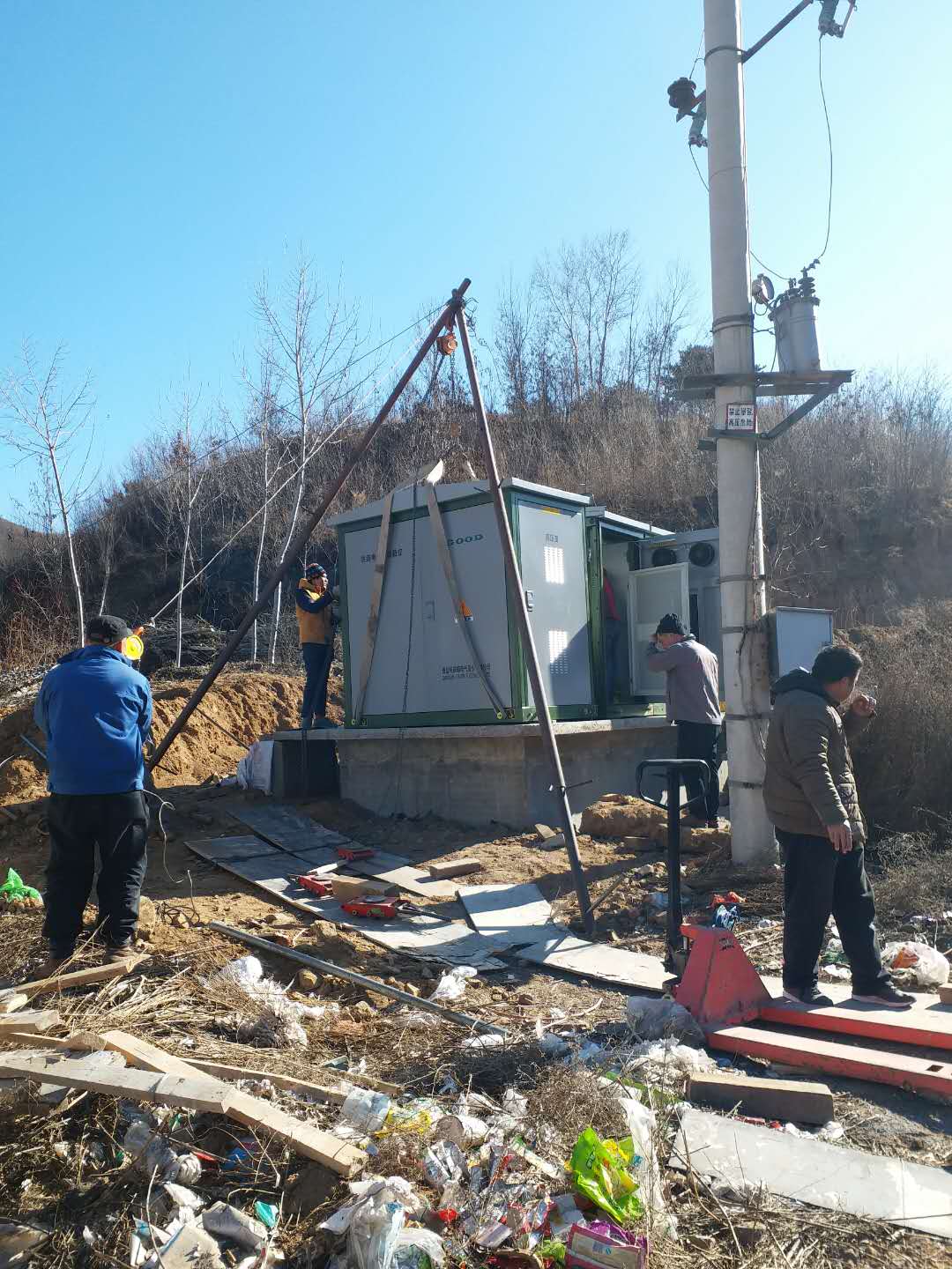 北京箱变人工搬运吊装就位